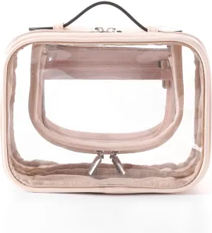 Lychii TSA Approved Toiletry Bag, Clear Travel Bag for Liquids Toiletries, Makeup Cosmetic Bag Organizer, Carry on Travel Accessories Essentials, Pink