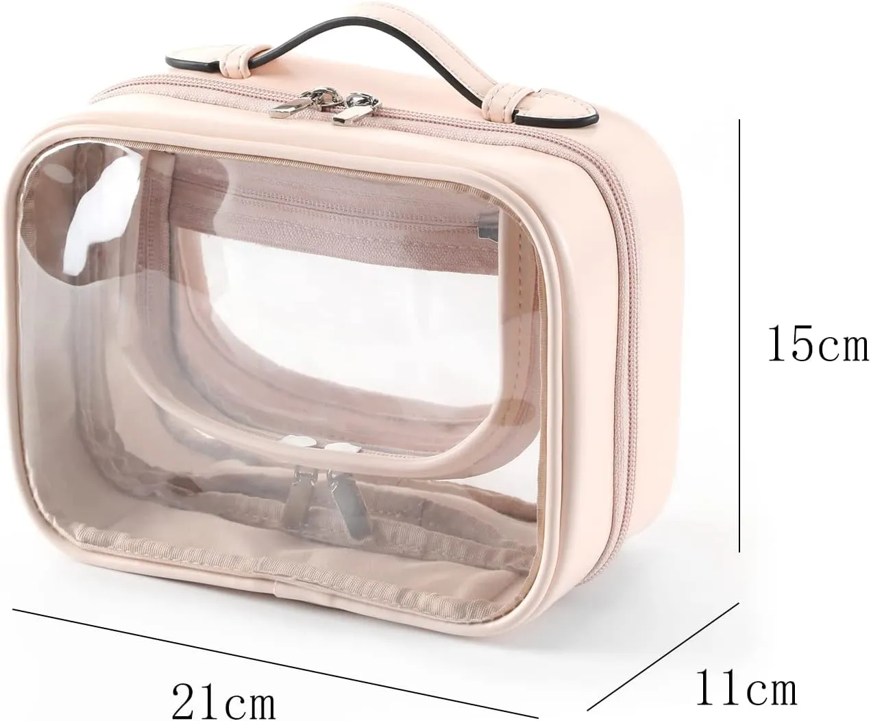 Lychii TSA Approved Toiletry Bag, Clear Travel Bag for Liquids Toiletries, Makeup Cosmetic Bag Organizer, Carry on Travel Accessories Essentials, Pink