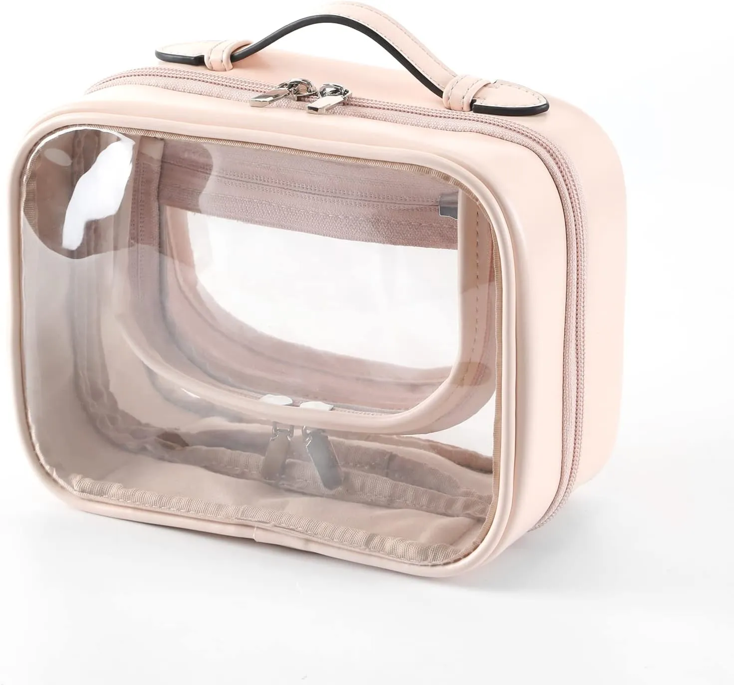 Lychii TSA Approved Toiletry Bag, Clear Travel Bag for Liquids Toiletries, Makeup Cosmetic Bag Organizer, Carry on Travel Accessories Essentials, Pink