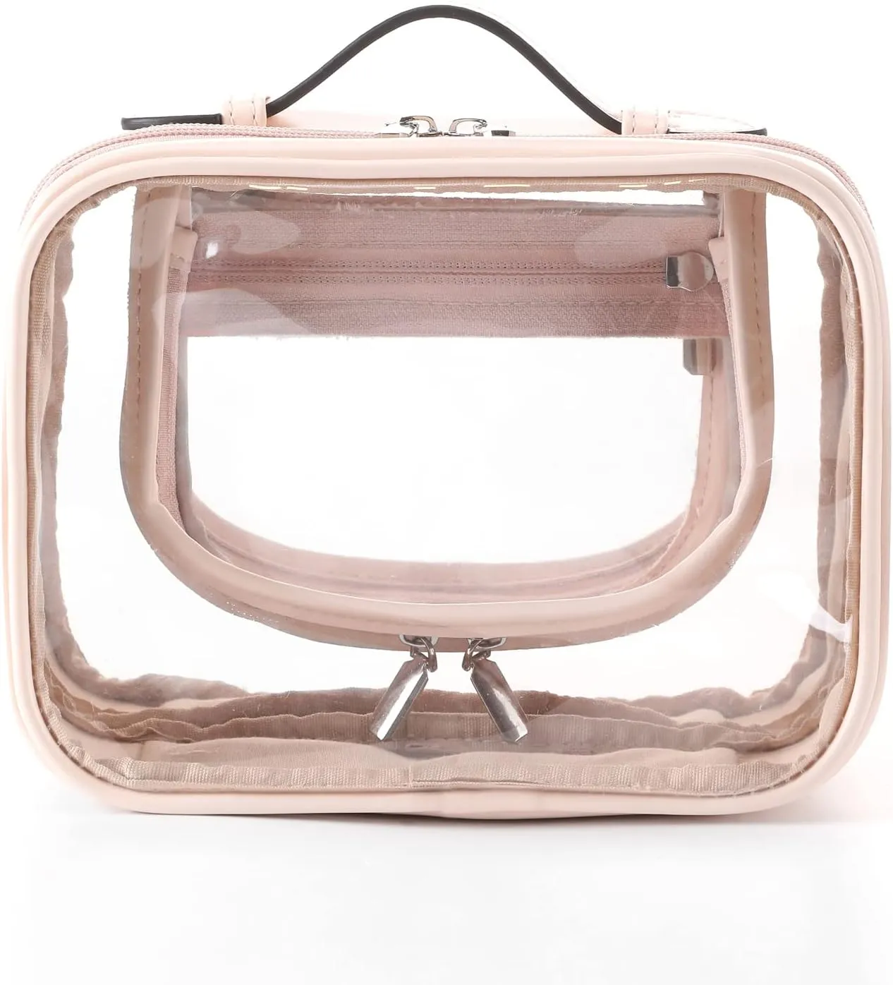 Lychii TSA Approved Toiletry Bag, Clear Travel Bag for Liquids Toiletries, Makeup Cosmetic Bag Organizer, Carry on Travel Accessories Essentials, Pink