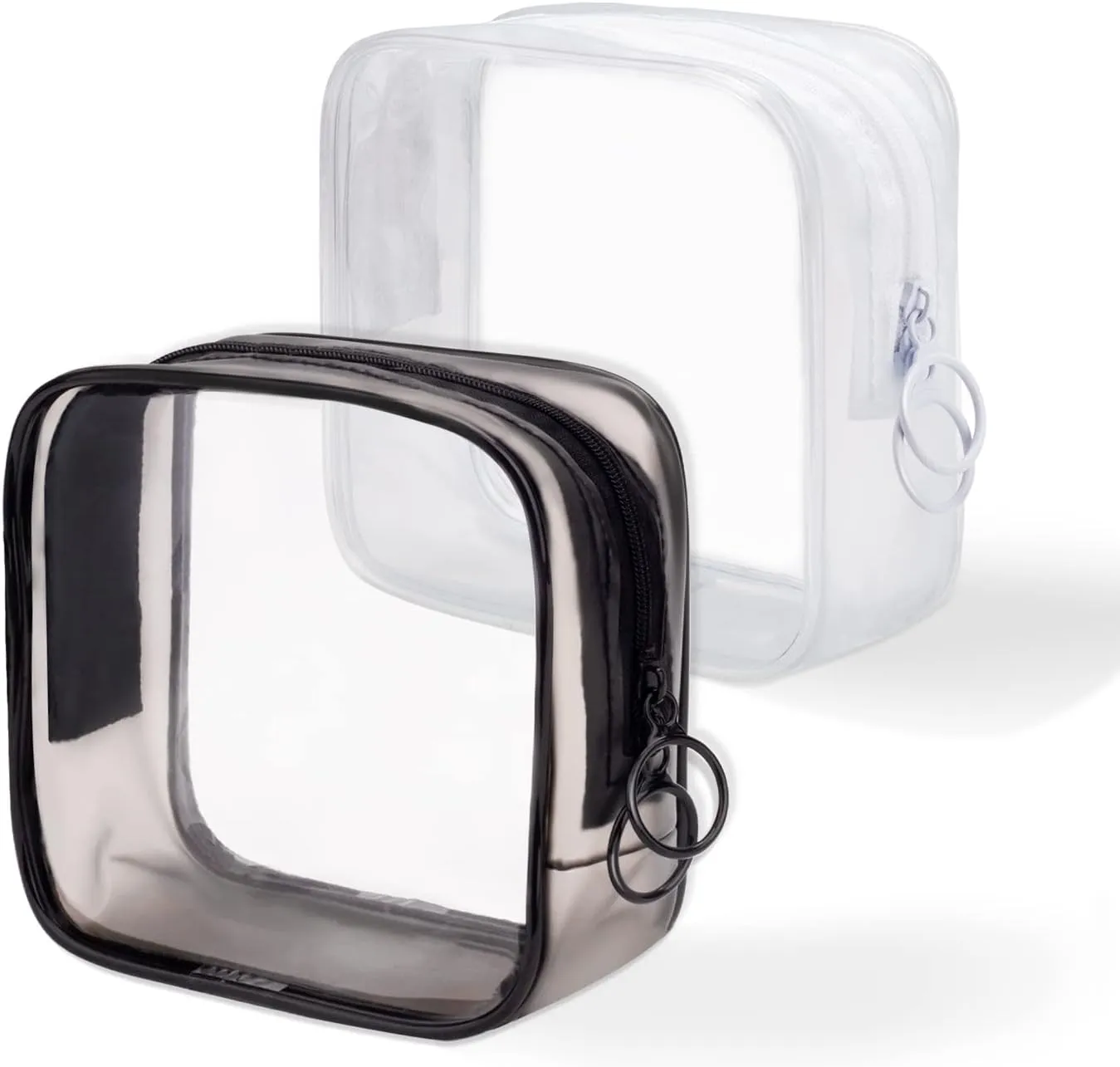 LYroo Small Makeup Bag Clear Mini Makeup Zipper Pouch Makeup Bag Small Cosmetic Bag for Purse Essentials Items Women Coin Purse Aesthetic Stuff（2 Pack
