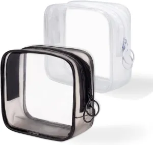 LYroo Small Makeup Bag Clear Mini Makeup Zipper Pouch Makeup Bag Small Cosmetic Bag for Purse Essentials Items Women Coin Purse Aesthetic Stuff（2 Pack