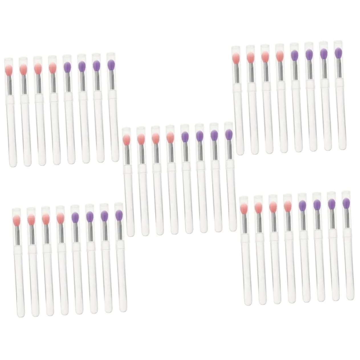 MAGICLULU 40pcs Lip Mask Applicators with Lid Transparent Eyeshadow Lipstick Brushes for Travel Daily Use Easy to Carry Makeup Tools for Precision Application