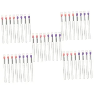 MAGICLULU 40pcs Lip Mask Applicators with Lid Transparent Eyeshadow Lipstick Brushes for Travel Daily Use Easy to Carry Makeup Tools for Precision Application