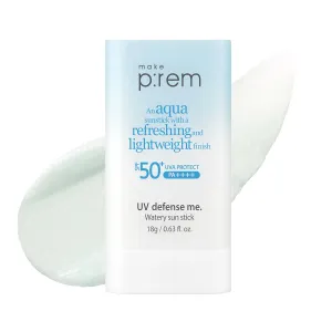 MAKE P:REM UV Defense Me. Watery Sun Stick SPF 50  PA    , Hydrating & Cooling Sun Care Stick, Lightweight, Non-Greasy Finish, Korean Sunscreen, 0.63 fl. oz., 18g
