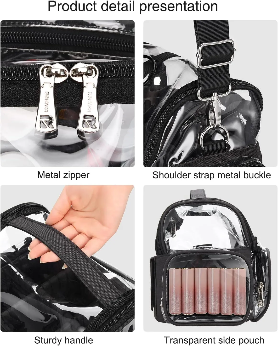 Makeup Brush Case Stand-up Makeup Cup Makeup Brush Holder Travel Professional Cosmetic Bag Artist Storage Bag with Shoulder Strap and Adjustable Divider (02-Black（X Large）)