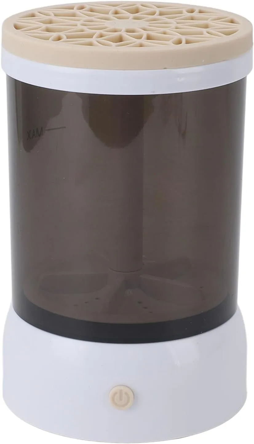 Makeup Brush Cleaner Machine USB Visible Quick Dry Automatic Portable Electric Cosmetic Supplies Cleaner for All Size Makeup Brushes (Khaki)