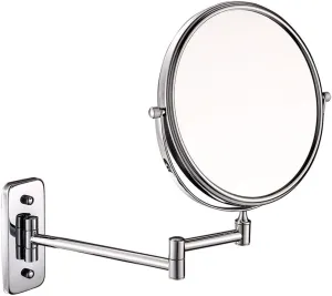 Makeup Mirror for Bathroom, Two-Sided Extendable, 360 Degree Swivel Rotation with Distortion Free View, No Light (Size : 5X)