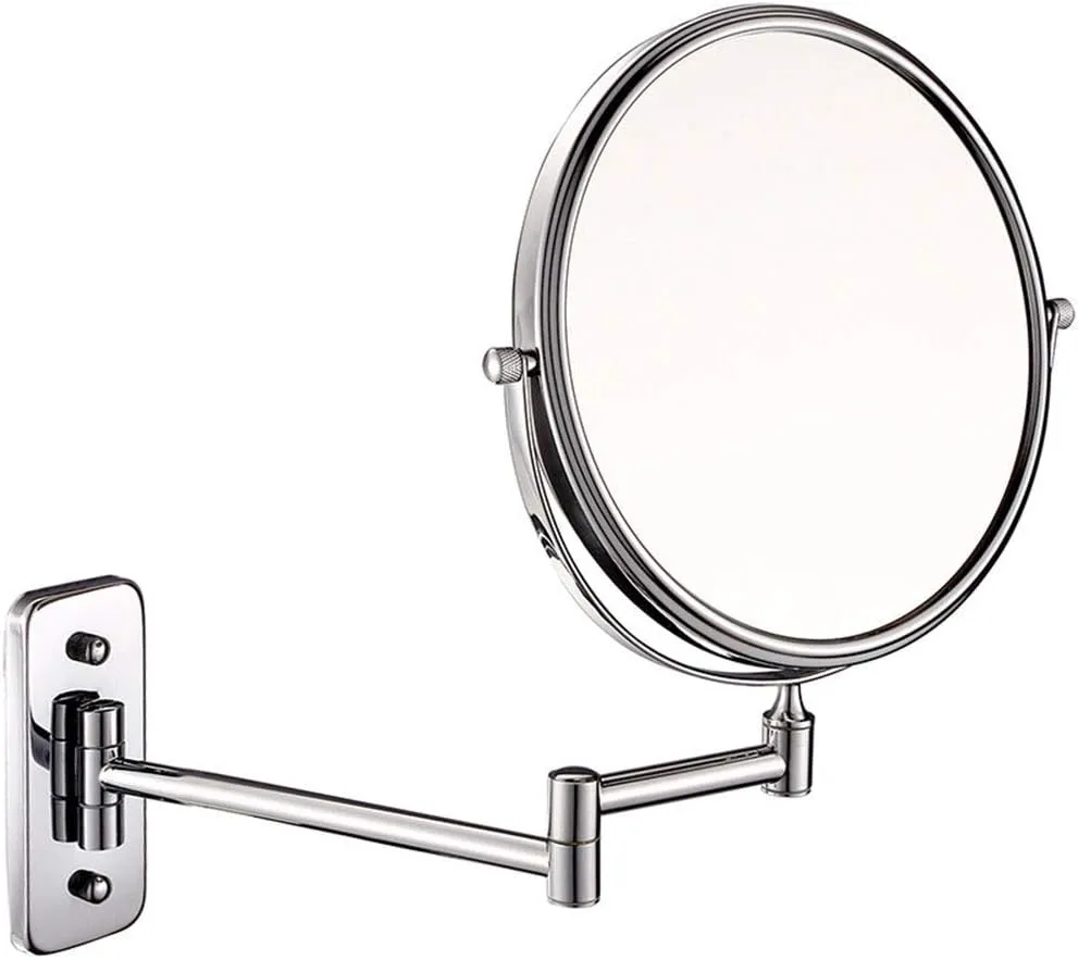 Makeup Mirror for Bathroom, Two-Sided Extendable, 360 Degree Swivel Rotation with Distortion Free View, No Light (Size : 5X)