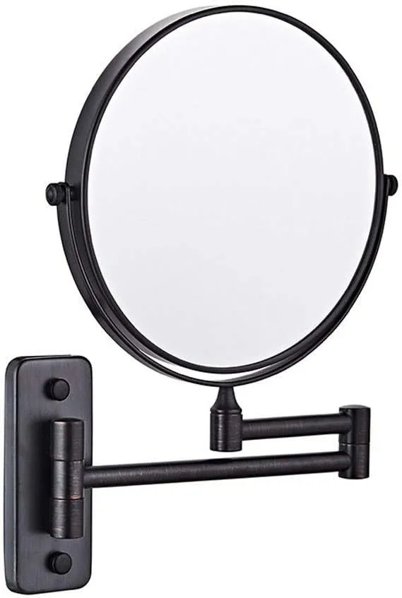 Makeup Mirror Makeup Mirror, Bathroom Shaving Mirror Wall Mounted Cosmetic Mirror 3X/ 1X Magnification Makeup Mirror 360° Rotation for Beauty Makeup/Bathroom Shaving with Drilling or Without