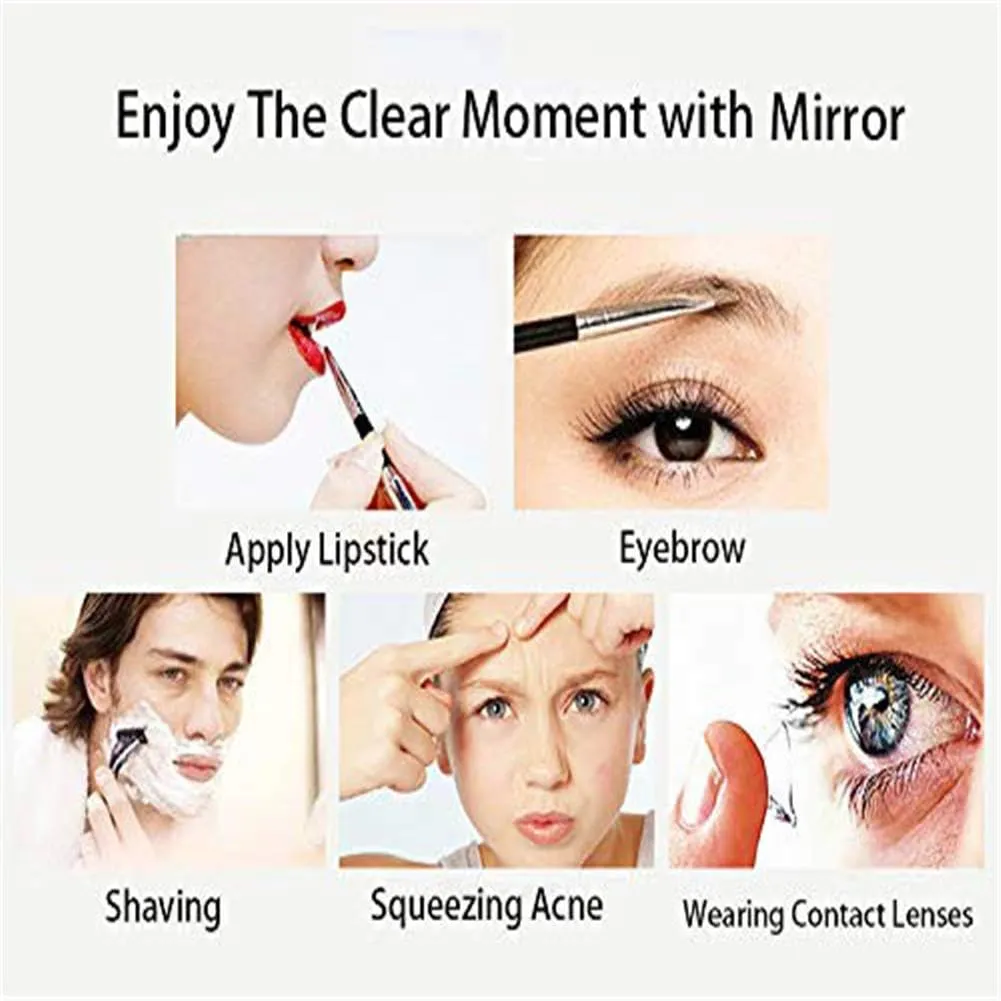 Makeup Mirror, Swivel Folding Bathroom Mirror Double Sided 3X Magnification Extendable Square Shaving Mirror