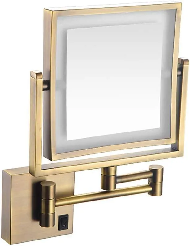 Makeup Mirror, Swivel Folding Bathroom Mirror Double Sided 3X Magnification Extendable Square Shaving Mirror