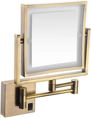 Makeup Mirror, Swivel Folding Bathroom Mirror Double Sided 3X Magnification Extendable Square Shaving Mirror