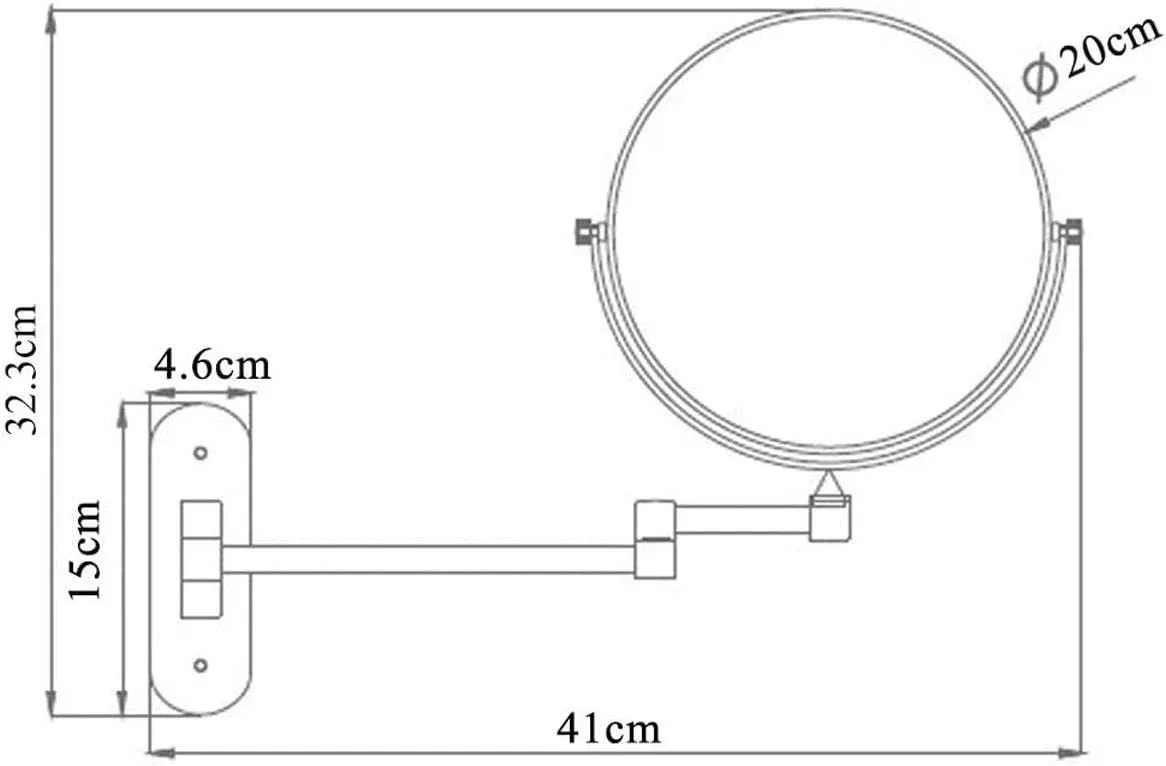 Makeup Mirror Wall Mounted, Round Make Up Mirror Bathroom Mirror 10x Magnification, 360 Rotation Double-Sided Makeup Mirror, for Bathroom Hotels