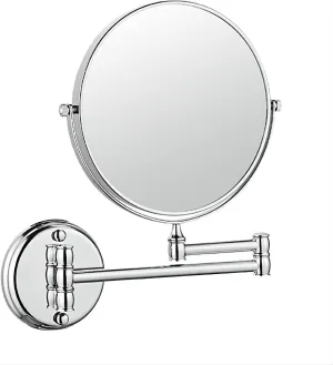 Makeup Mirror Wall Mounted, Wall Mounted Makeup Mirror, 360°Swivel Extendable Bathroom Mirrors, Magnification, for Bathroom Hotel Shaving (Silver White 8 inches 3X)
