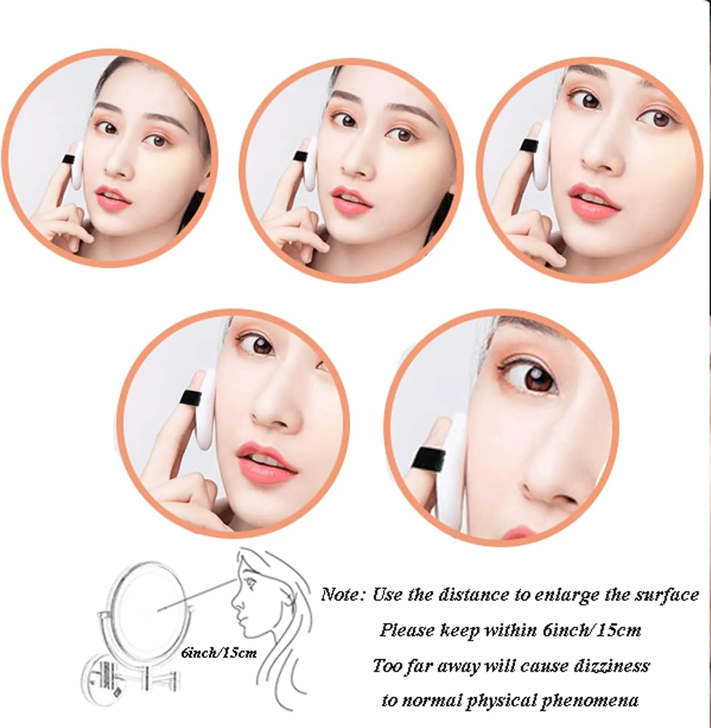 Makeup Mirror Wall Mounted, Wall Mounted Makeup Mirror, 360°Swivel Extendable Bathroom Mirrors, Magnification, for Bathroom Hotel Shaving (Silver White 8 inches 3X)