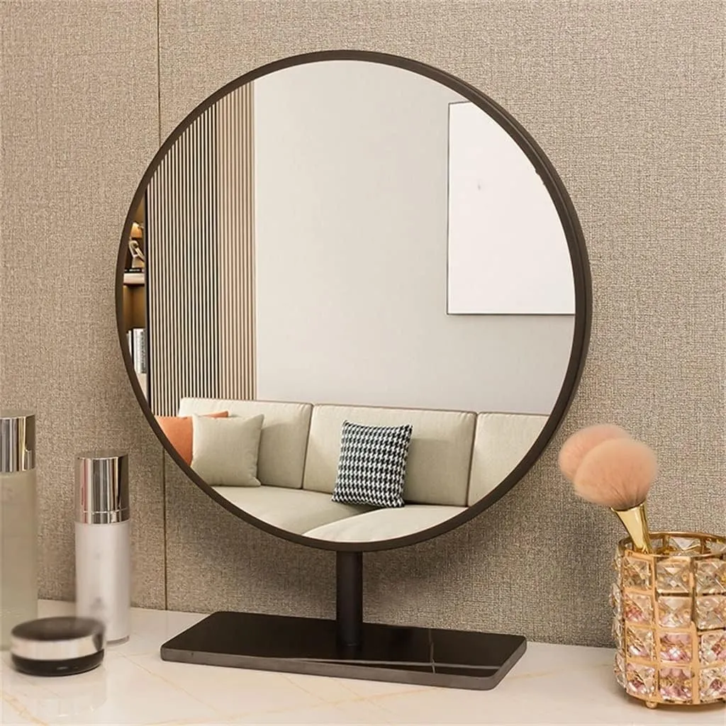 Makeup Mirrors Desktop High Definition Bedroom Dressing Table Household Large Rotatable Makeup Mirrors(45 * 50cm)