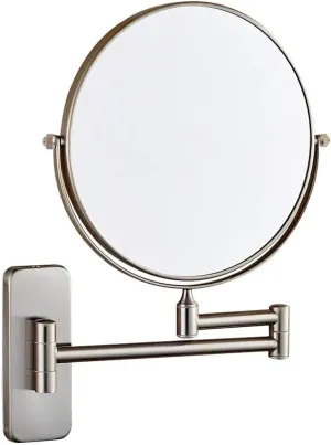 Makeup Mirrors Wall Mounted,Bathroom Double Sided Magnifying Adjustable Extendable Swivel Vanity Mirrors Cosmetic (Color : 8inch, Size : 3X)