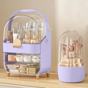 Makeup Organizer, Skincare Holder Bathroom Counter Organizer, Storage Box Cosmetic Display Cases, Teen Girl Gifts Trendy Stuff Make up Organizers for Vanity, Countertop (purple)