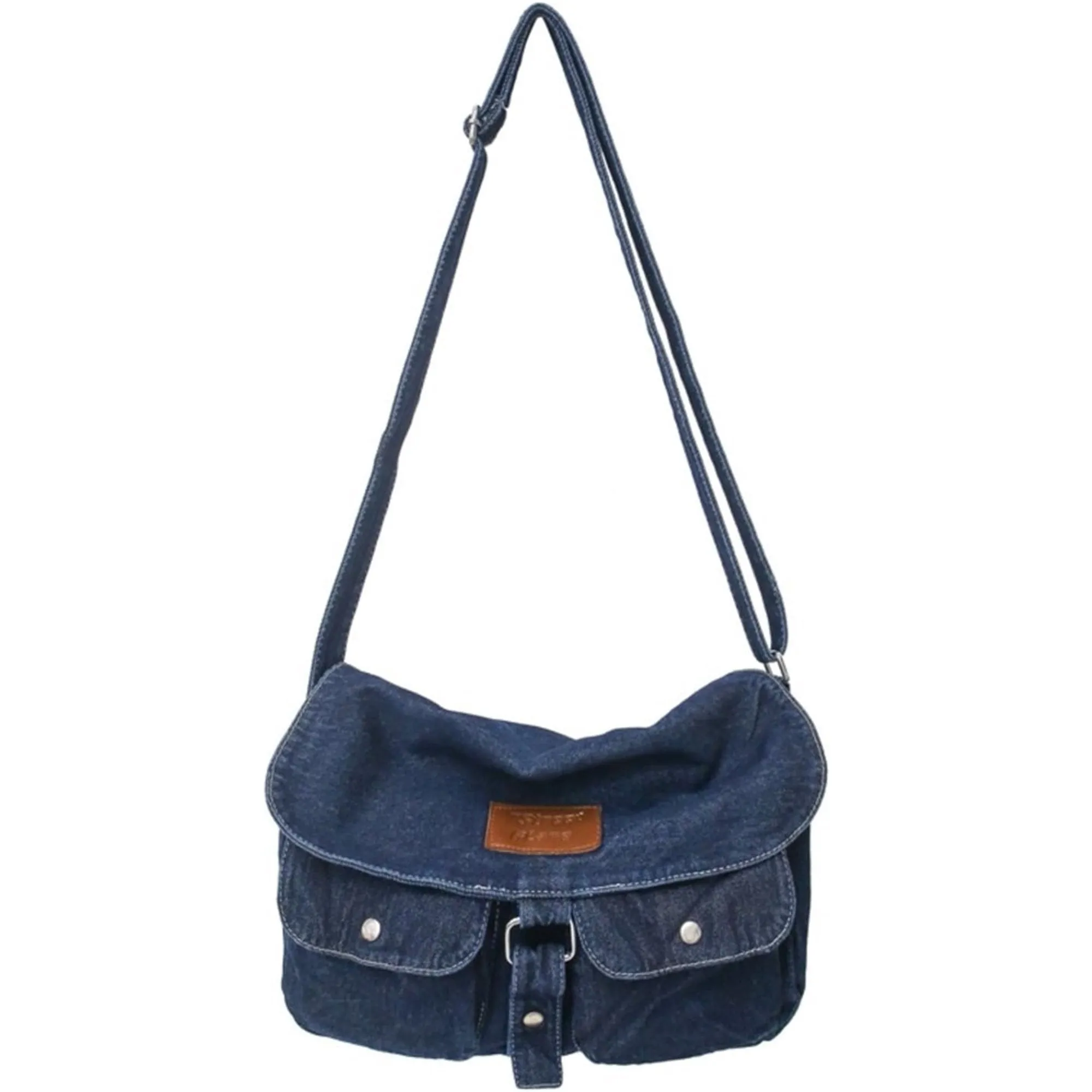 Malaysia | Spacious Multi-pocket Trendy Denim Crossbody Messenger Bag