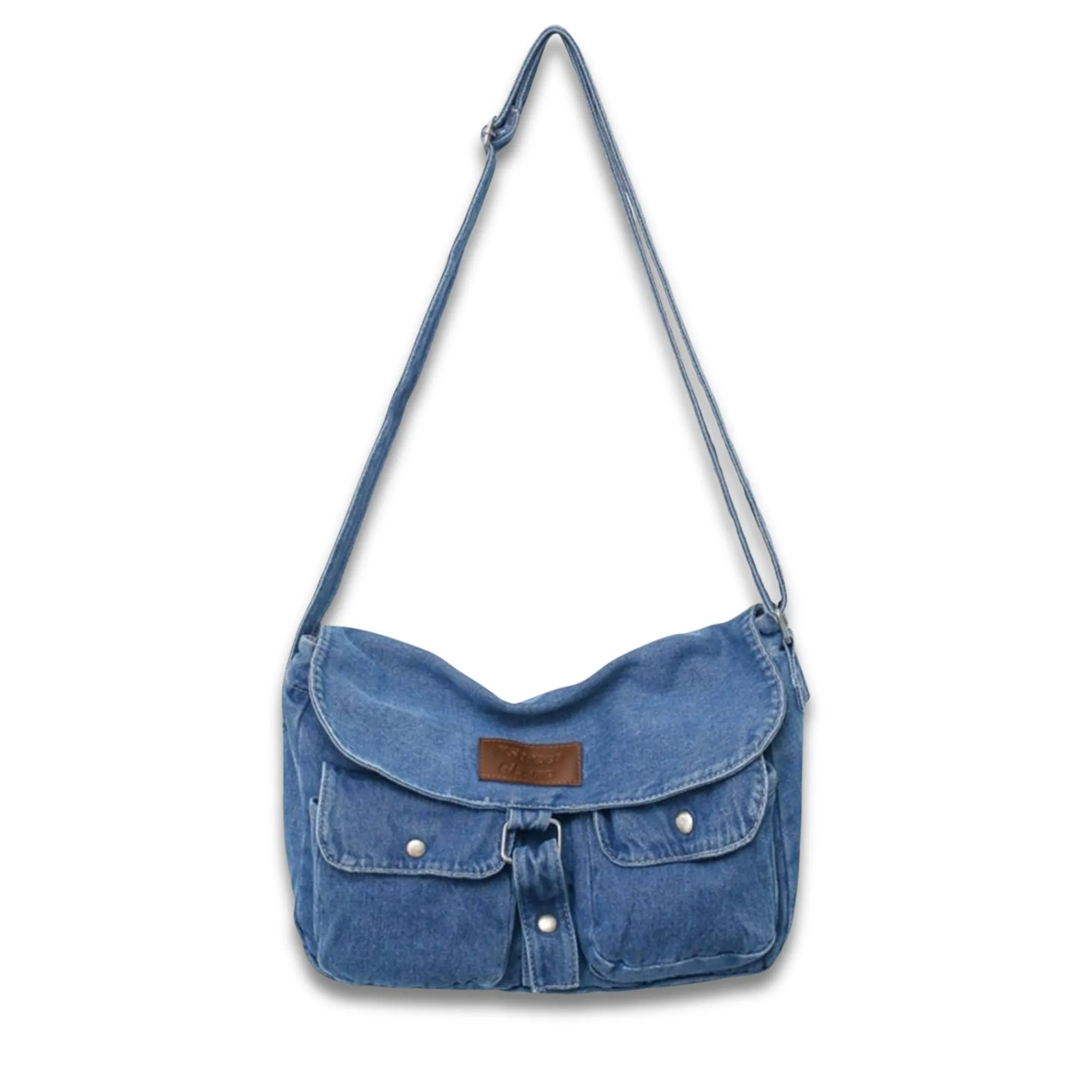Malaysia | Spacious Multi-pocket Trendy Denim Crossbody Messenger Bag
