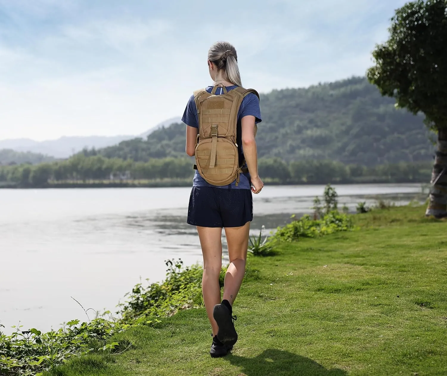 MARCHWAY Tactical Molle Hydration Pack Backpack with 3L TPU Water Bladder, Military Daypack for Cycling, Hiking, Running, Climbing, Hunting, Biking
