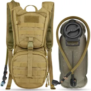 MARCHWAY Tactical Molle Hydration Pack Backpack with 3L TPU Water Bladder, Military Daypack for Cycling, Hiking, Running, Climbing, Hunting, Biking