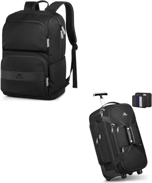 MATEIN Carry On Duffle Bag with Wheels and Handle, Rolling Travel Duffle. Travel Laptop Backpack Lightweight, 16 Inch Large Basic Backpack for Men Women, Water Resistant Simple Modern Backpacks
