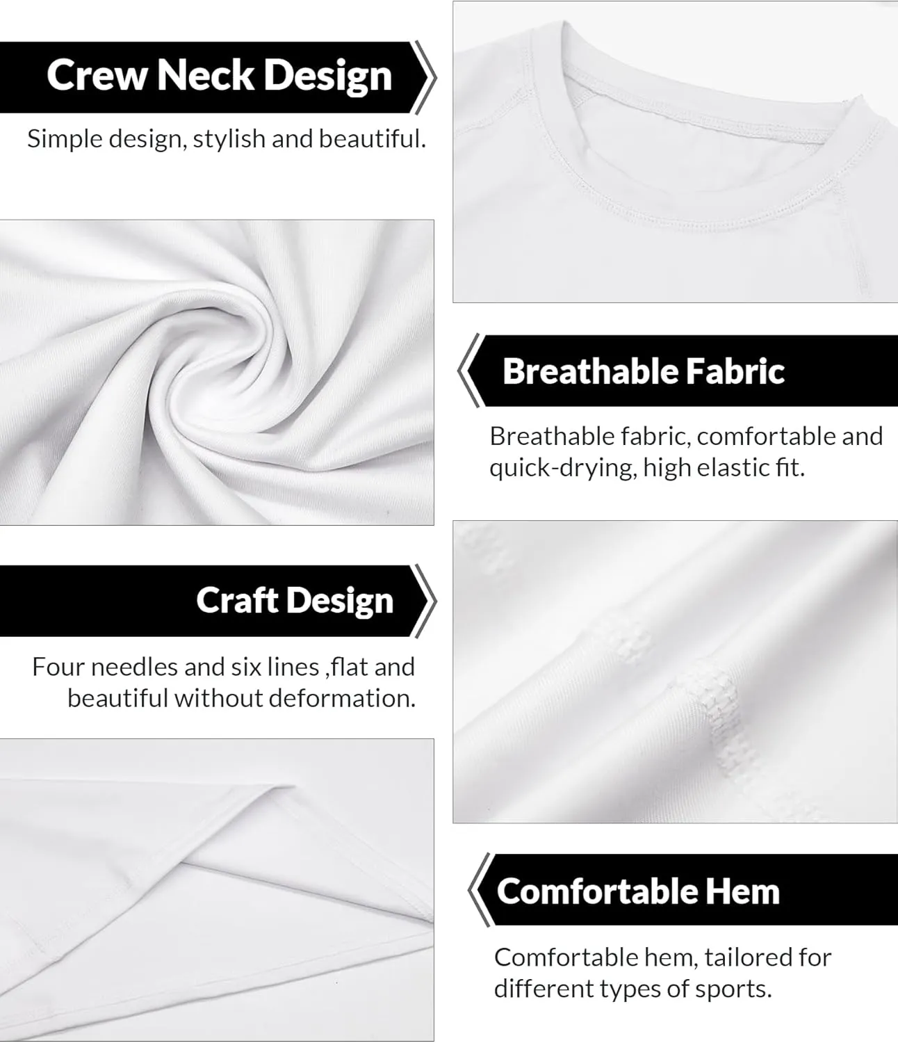 MEETWEE Compression Shirt Men, Long Short Sleeve Athletic Workout Shirt Base Layer Undershirt for Sport Running Fitness