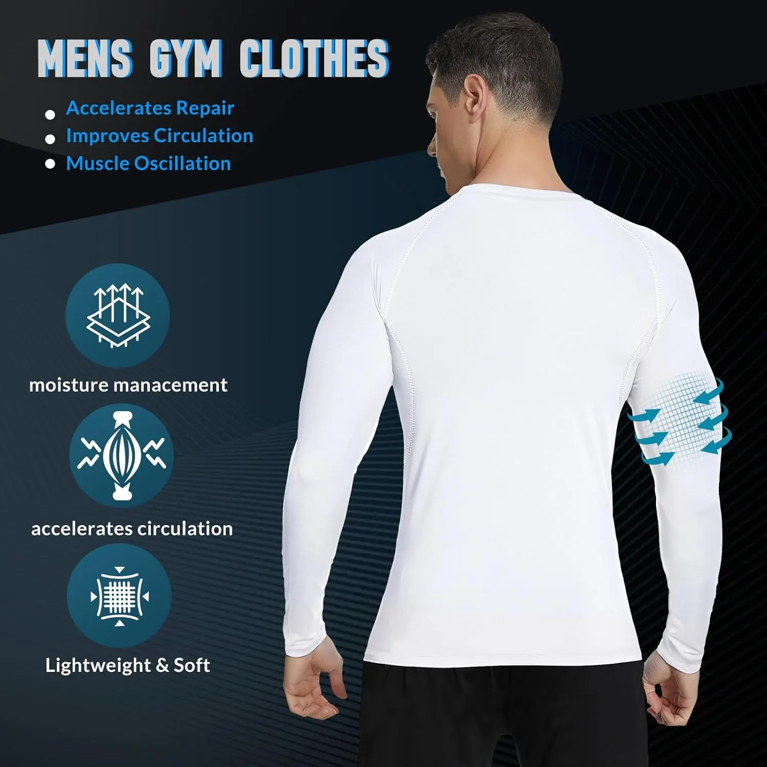 MEETWEE Compression Shirt Men, Long Short Sleeve Athletic Workout Shirt Base Layer Undershirt for Sport Running Fitness