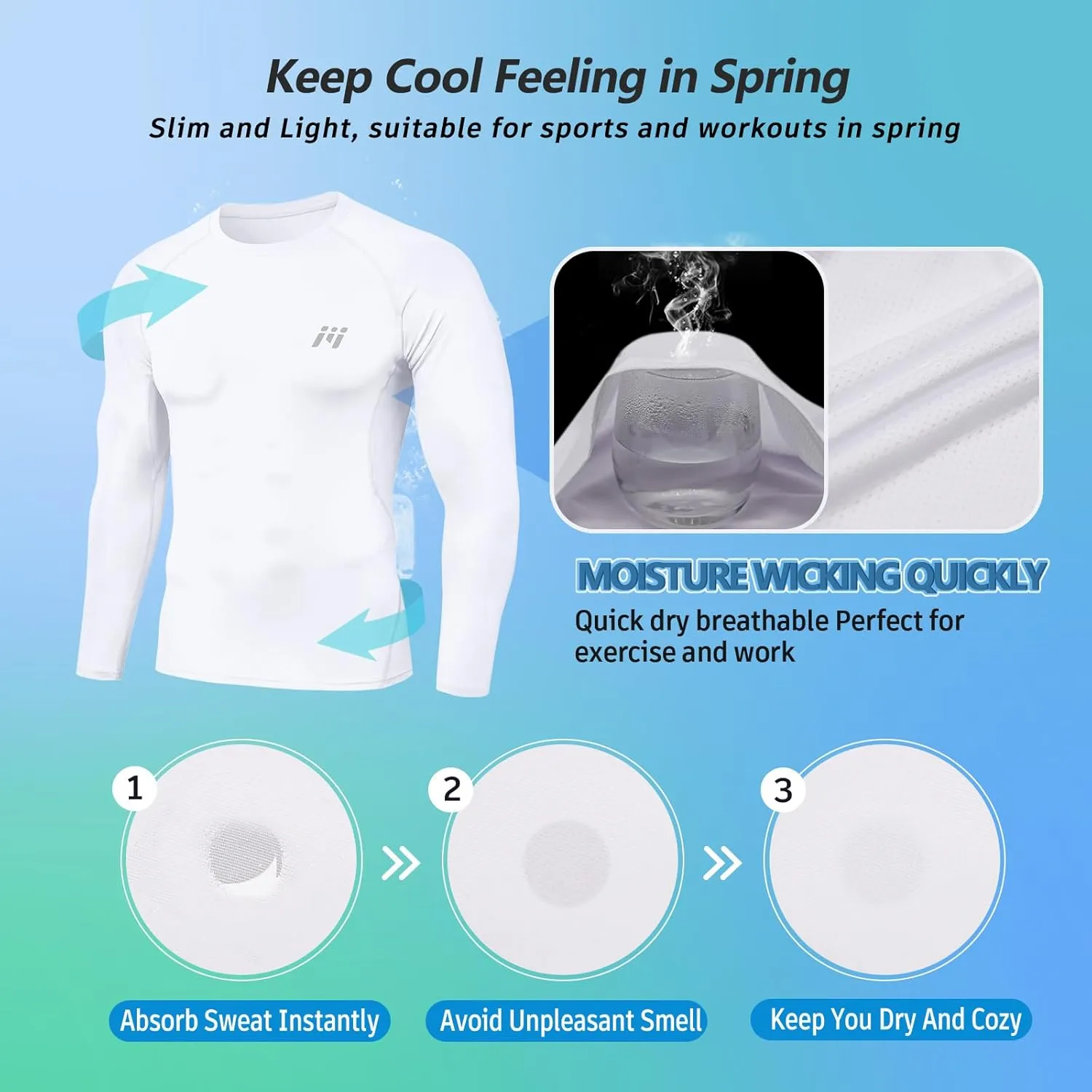 MEETWEE Compression Shirt Men, Long Short Sleeve Athletic Workout Shirt Base Layer Undershirt for Sport Running Fitness