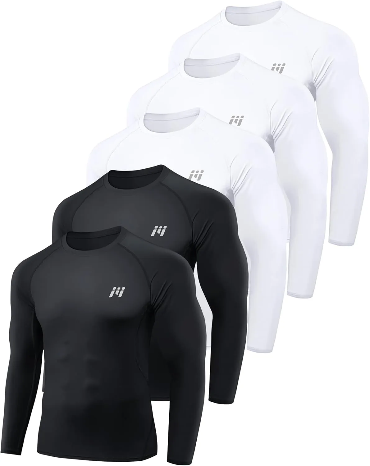 MEETWEE Compression Shirt Men, Long Short Sleeve Athletic Workout Shirt Base Layer Undershirt for Sport Running Fitness