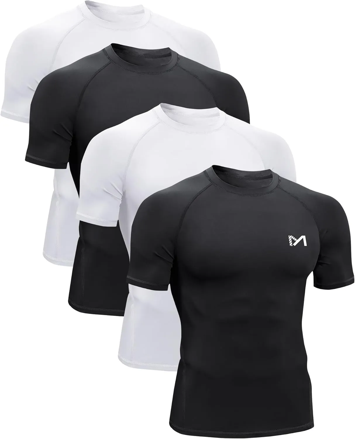 MEETWEE Compression Shirt Men, Long Short Sleeve Athletic Workout Shirt Base Layer Undershirt for Sport Running Fitness
