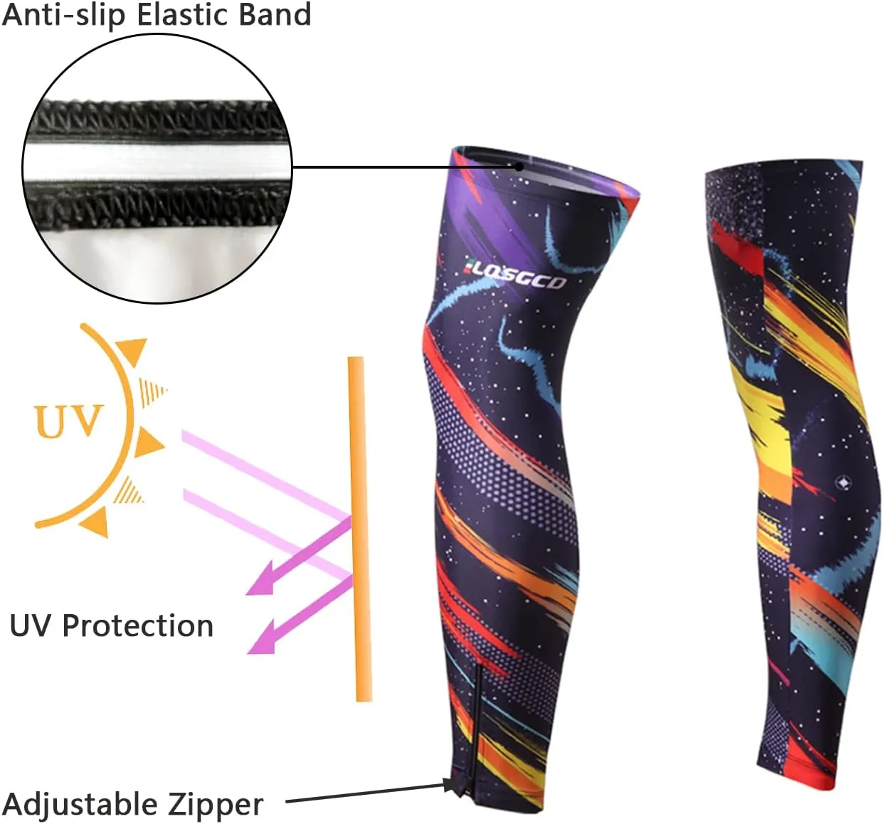Meicynhoger Cycling Leg Warmers UV Protection for Men & Women,Cooling Compression Leg Sleeves for Sports