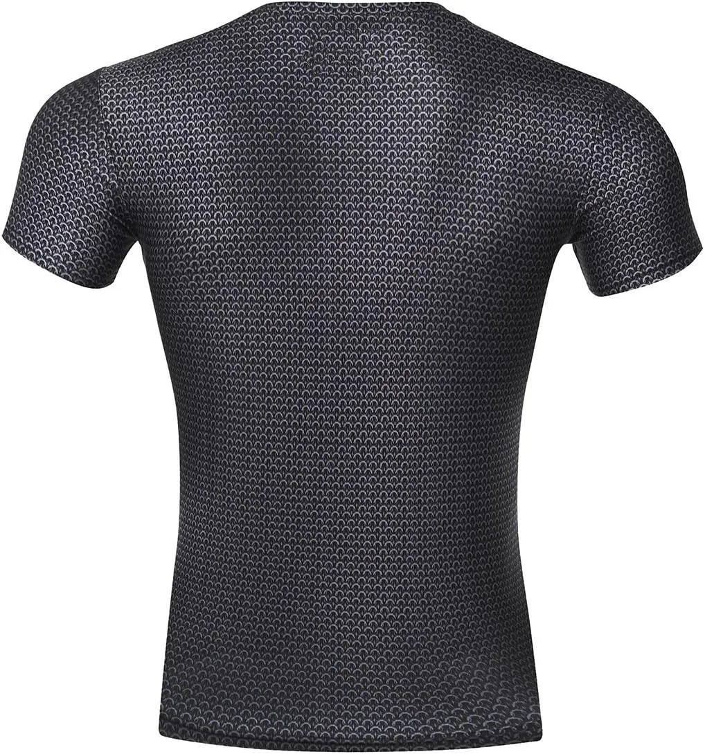 Men Compression Tights Sports T-Shirt,Digital Printing Fitness Shirt