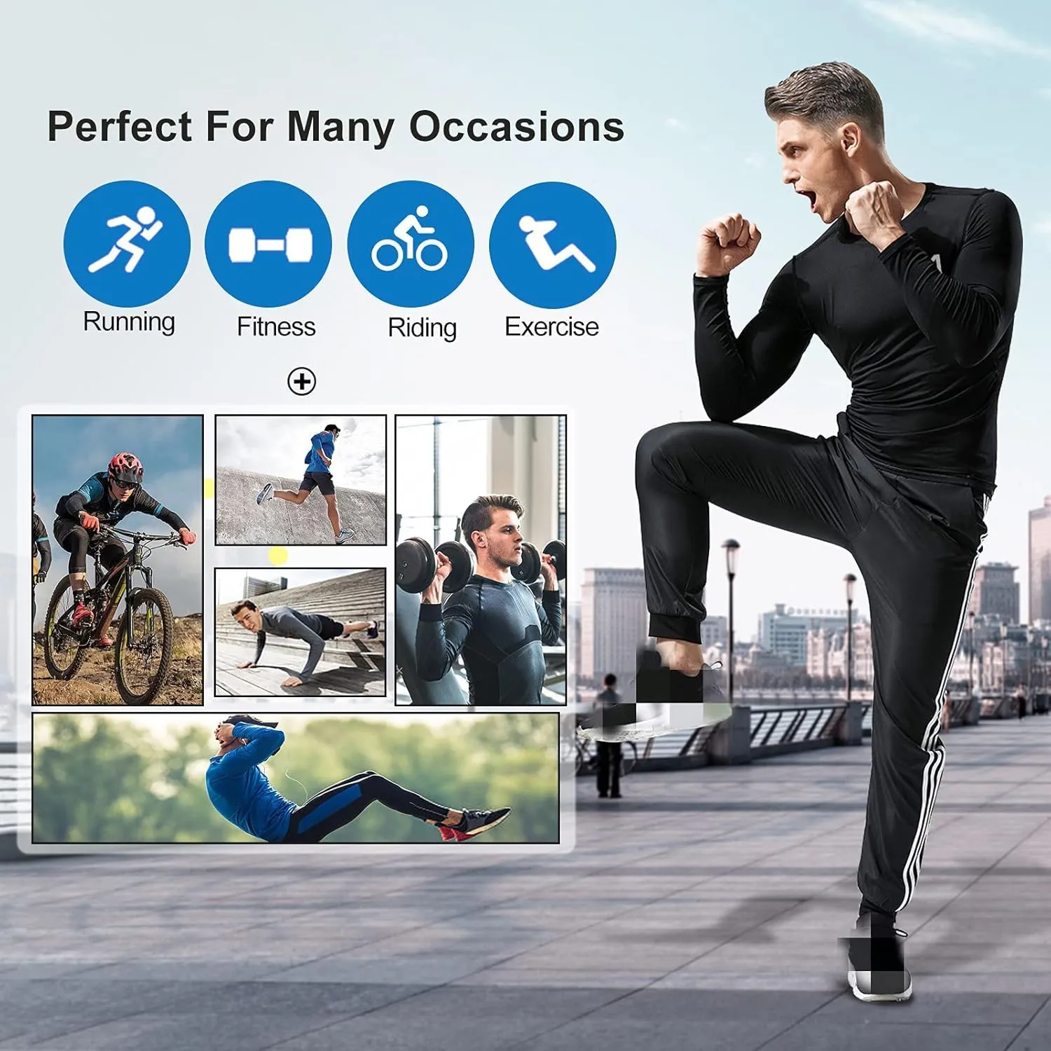 Men's Compression Long Sleeve Athletic Workout Shirt