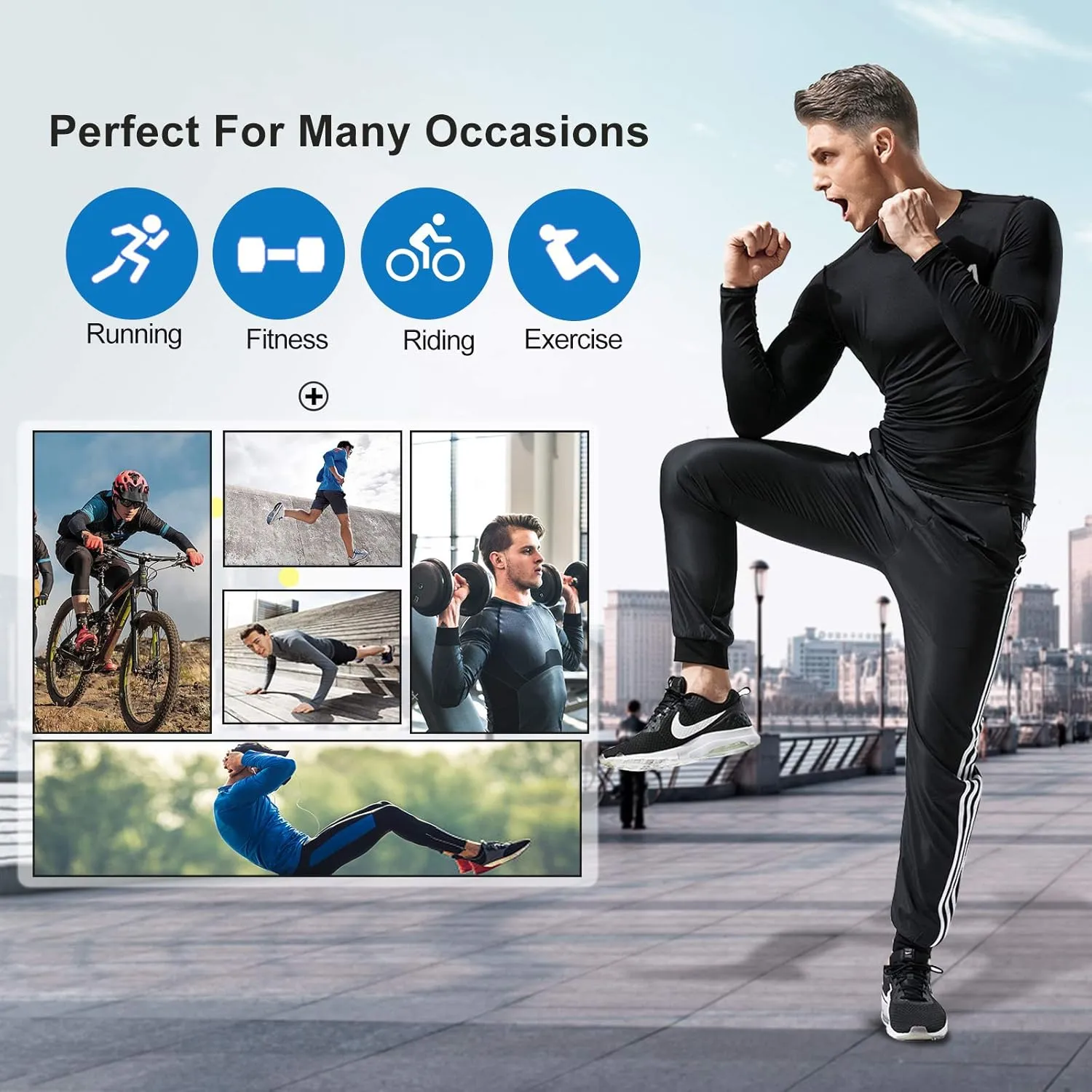 Men's Compression Long Sleeve Athletic Workout Shirt