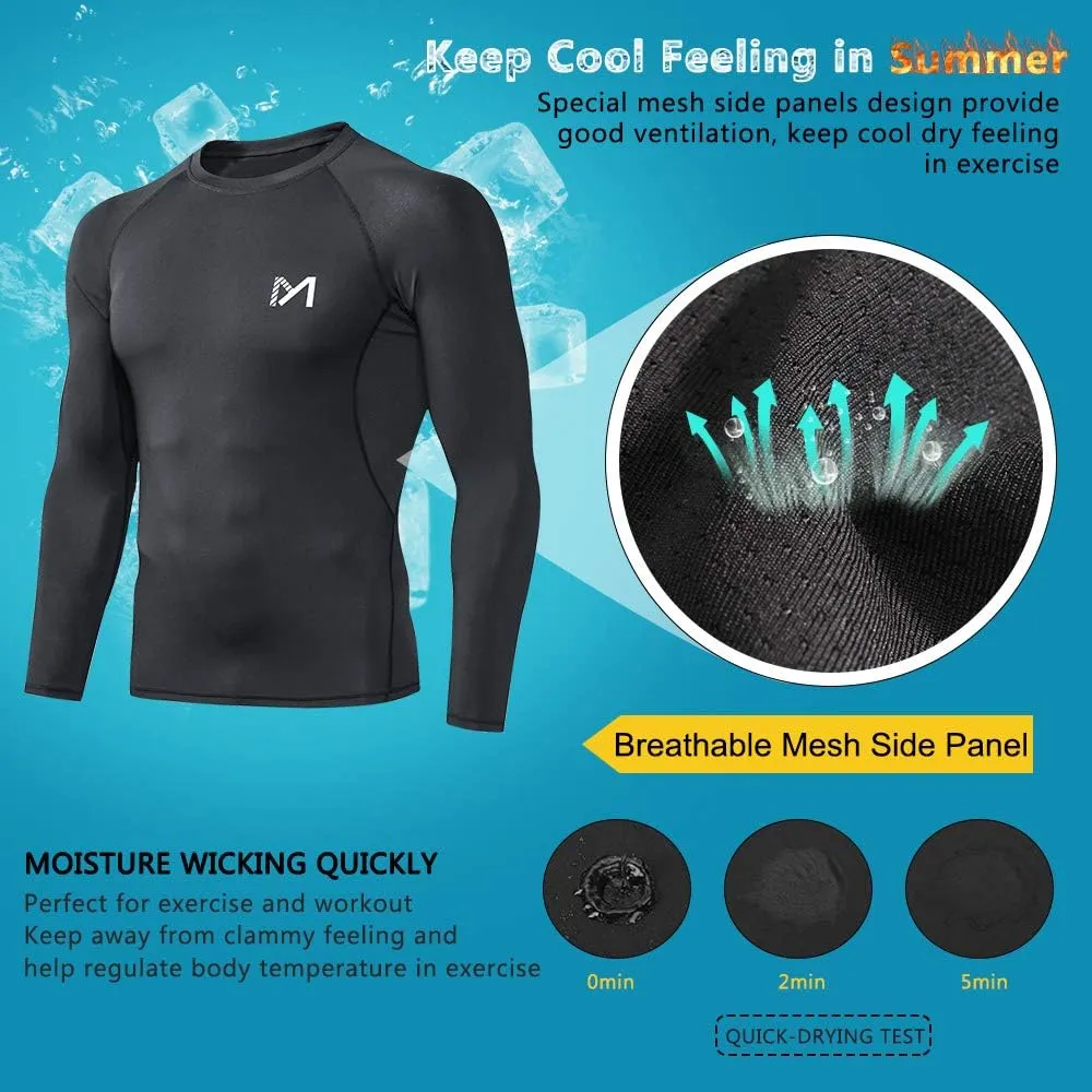 Men's Compression Long Sleeve Athletic Workout Shirt