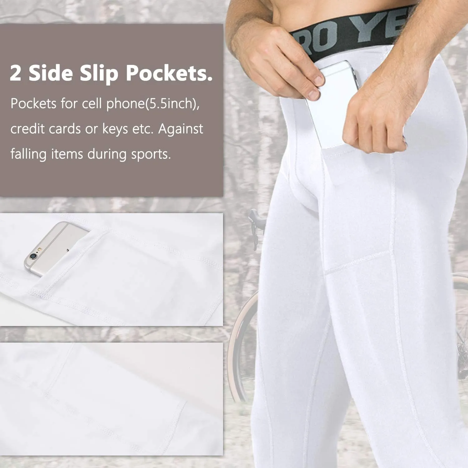 Men's Compression Pants Cool Dry Athletic Leggings Workout Running Tights Active Sports Baselayer Tights Men Yoga Pant