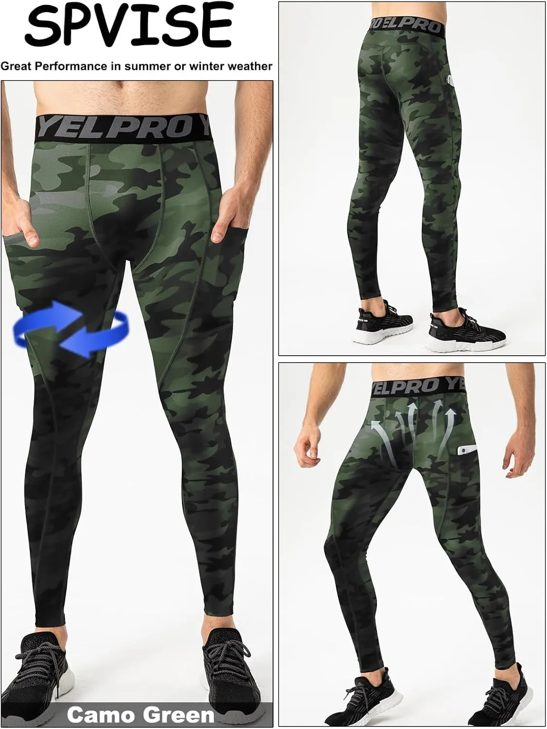 Men's Compression Pants Cool Dry Athletic Leggings Workout Running Tights Active Sports Baselayer Tights Men Yoga Pant