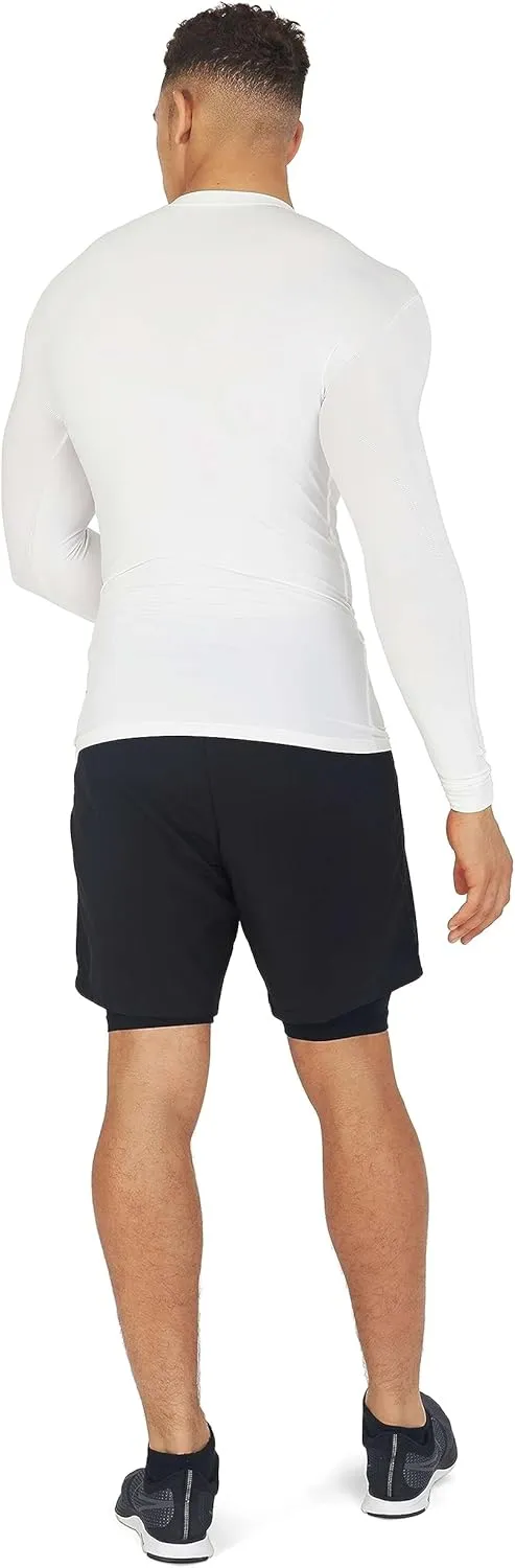 Men's Compression Shirts Long Sleeve Athletic Workout Top, Rash Guard Base Layer Sports Undershirt - Crew Neck