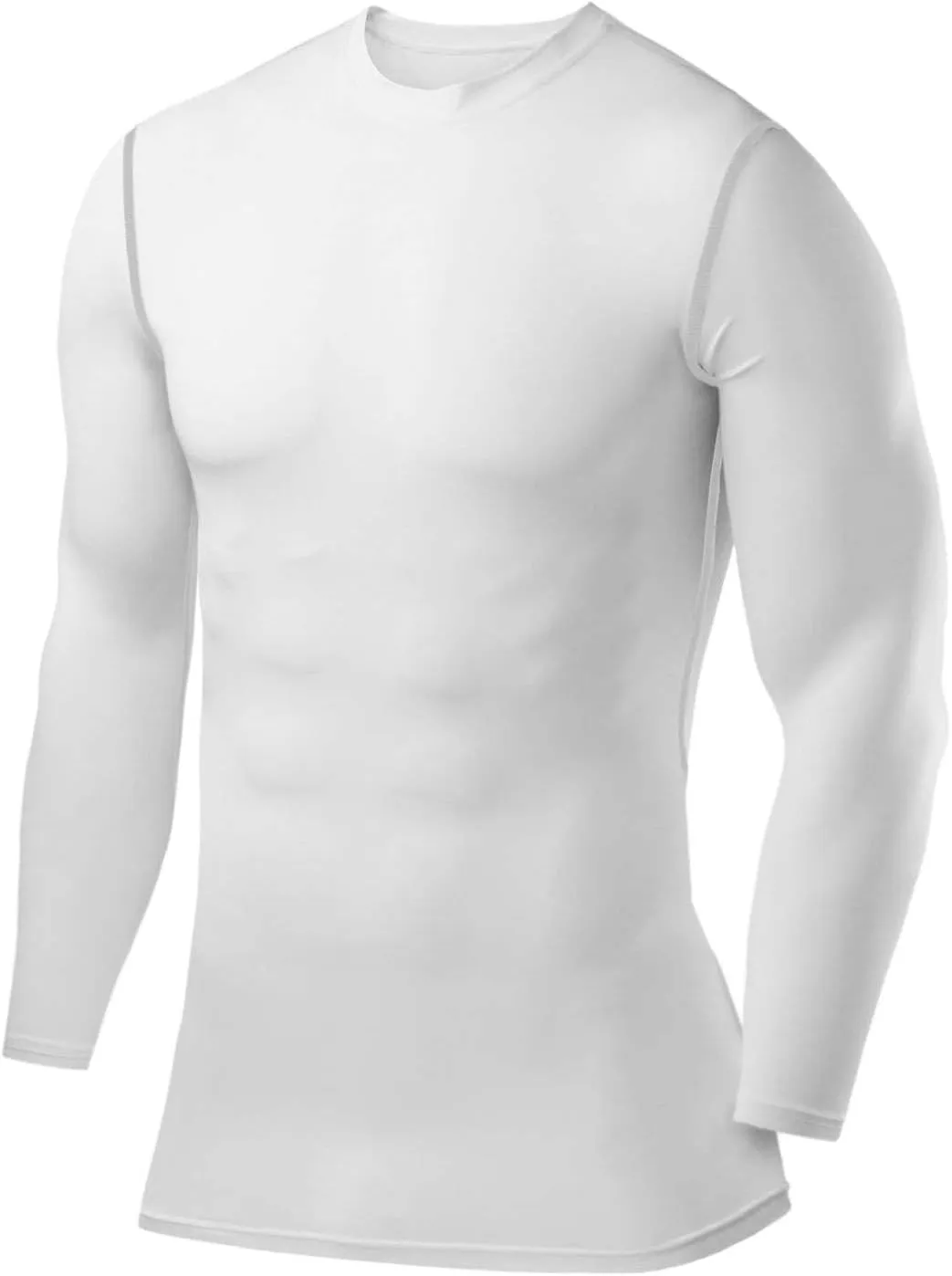 Men's Compression Shirts Long Sleeve Athletic Workout Top, Rash Guard Base Layer Sports Undershirt - Crew Neck