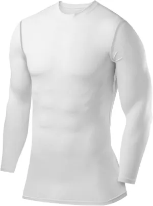 Men's Compression Shirts Long Sleeve Athletic Workout Top, Rash Guard Base Layer Sports Undershirt - Crew Neck