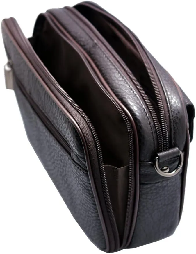 Mens Handbag Genuine Leather Crossbody Shoulder Messenger Bag Organizer Checkbook Wallet Purse