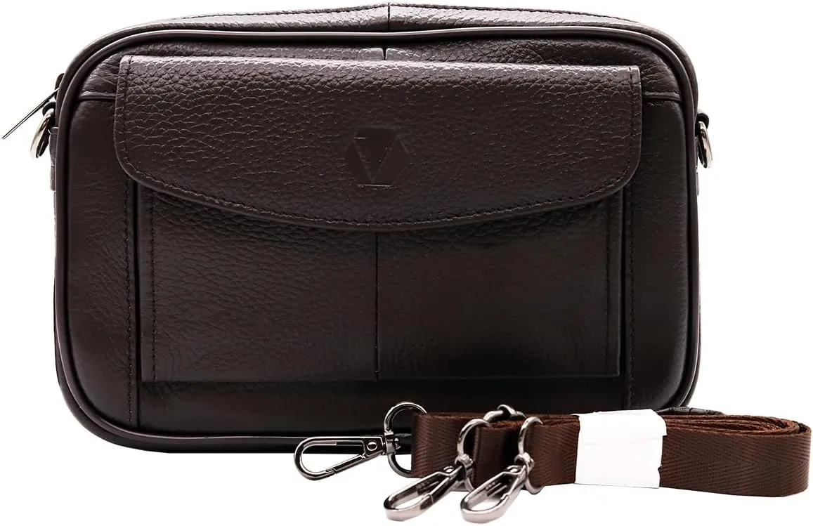 Mens Handbag Genuine Leather Crossbody Shoulder Messenger Bag Organizer Checkbook Wallet Purse