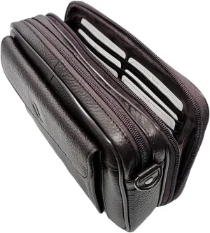 Mens Handbag Genuine Leather Crossbody Shoulder Messenger Bag Organizer Checkbook Wallet Purse