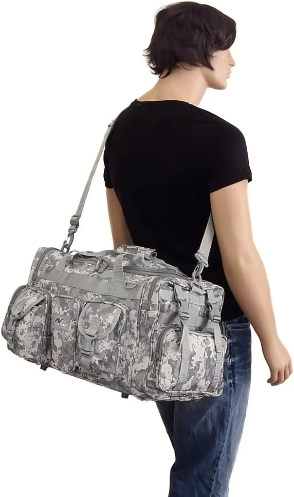 Mens Large 22" Inch ACU Digital Camo Duffel Duffle Military Molle Tactical Gear Shoulder Strap Travel Bag