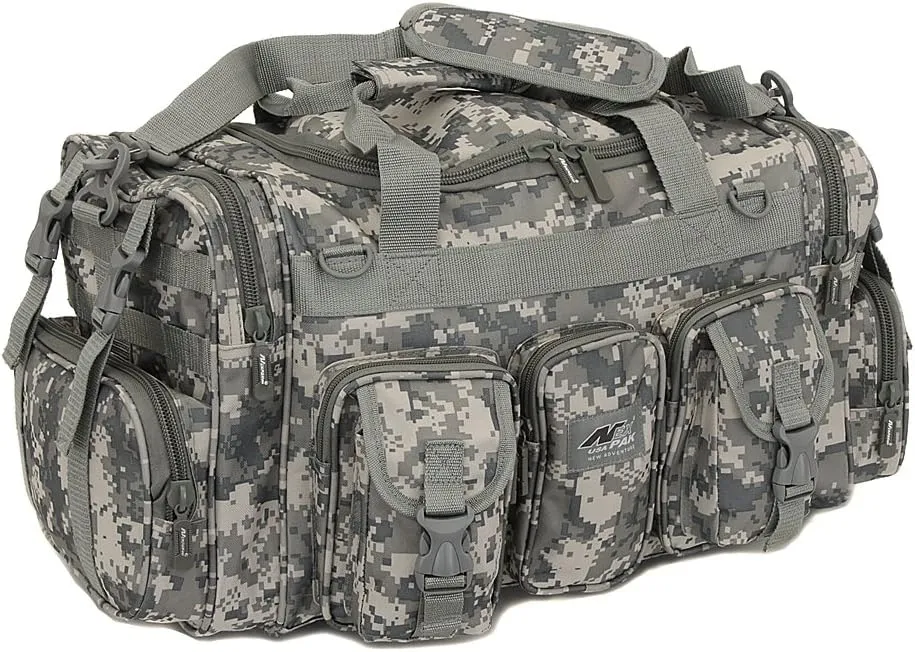 Mens Large 22" Inch ACU Digital Camo Duffel Duffle Military Molle Tactical Gear Shoulder Strap Travel Bag