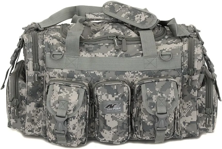 Mens Large 22" Inch ACU Digital Camo Duffel Duffle Military Molle Tactical Gear Shoulder Strap Travel Bag