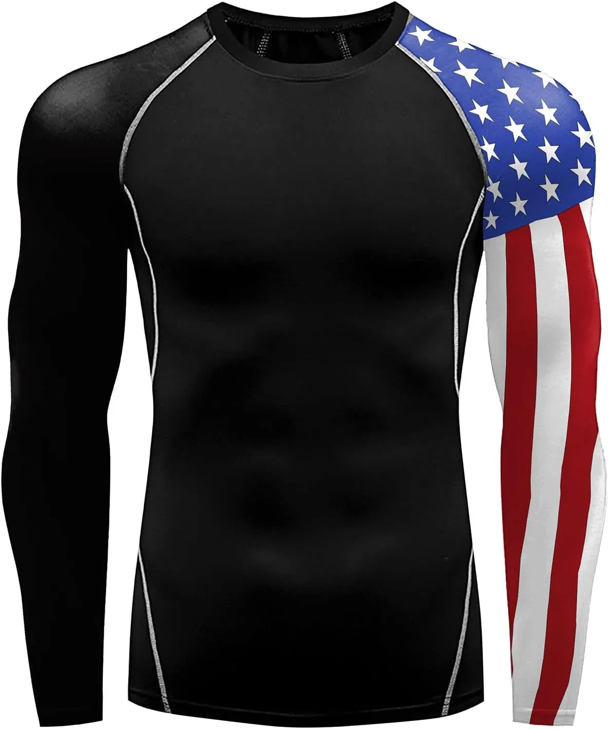 Men's Rash Guard Shirts Sun Protection UPF 50  Long Sleeve BJJ Jiu Jitsu Fitness Running Fishing Swim T-Shirt